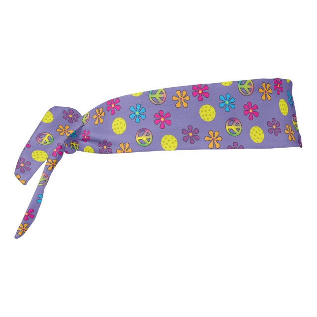 Peace Love and Pickleball Tie Headband (Rotate 270)