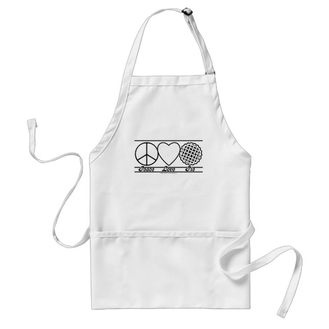 Peace Love and Pie Adult Apron (Front)