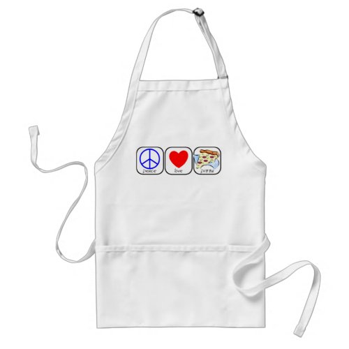 Peace Love and Pizza Adult Apron