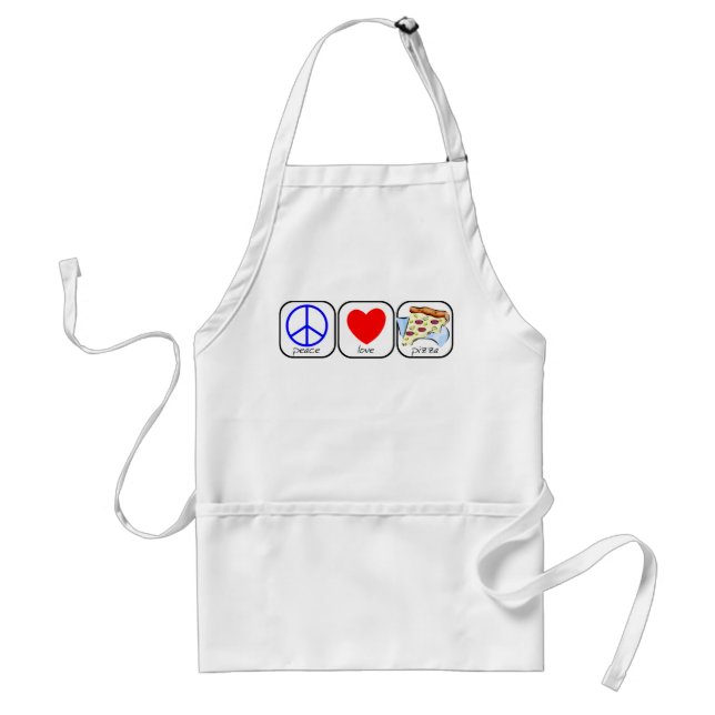 Peace, Love, and Pizza Adult Apron (Front)