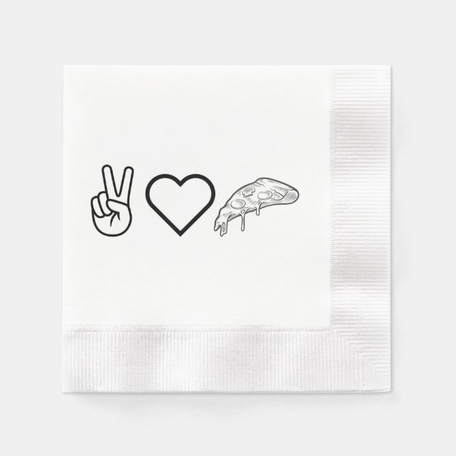 Peace Love and Pizza Napkins (Front)