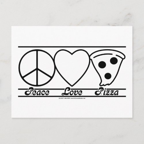 Peace Love and Pizza Postcard