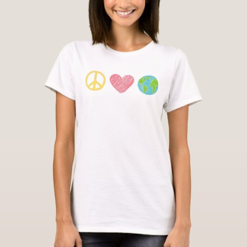 Peace Love and Planet Earth Personalized T_Shirt