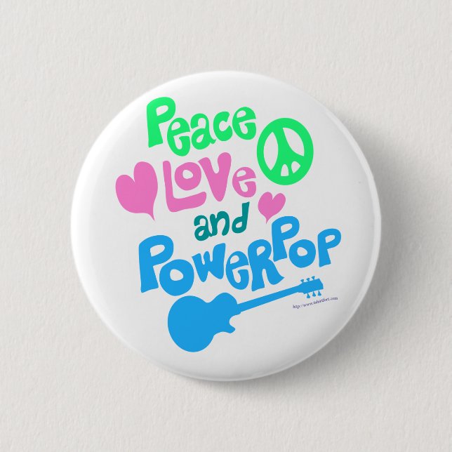 Peace, Love and Powerpop Button (Front)
