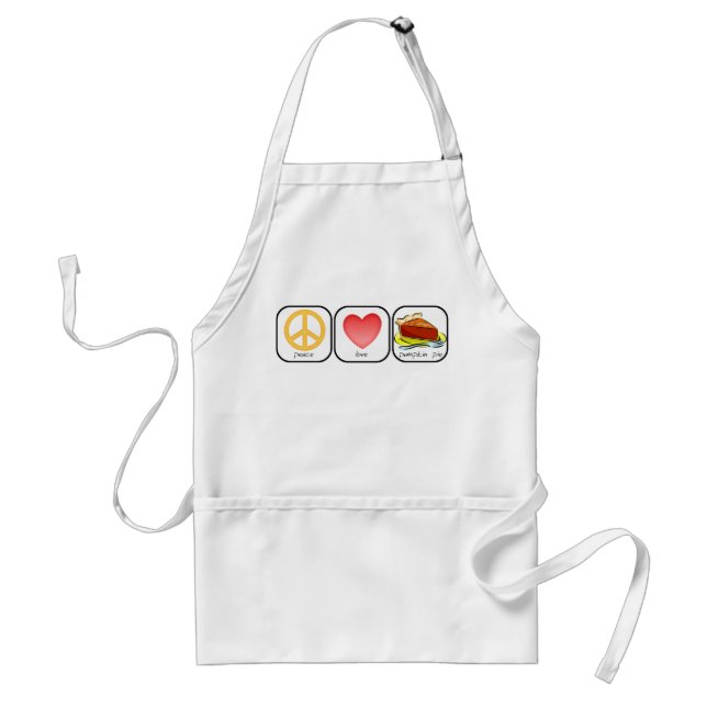 Peace, Love and Pumpkin Pie Adult Apron (Front)