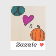 Peace, Love, and Pumpkin Vinyl Sticker