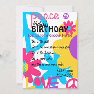 Peace, Love and REALLY Bright! Invitation