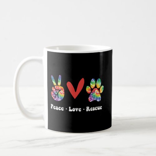Peace Love And Rescue Peace Sign Heart Paw Print C Coffee Mug