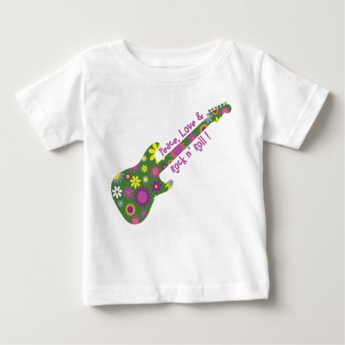 Peace Love and Rock n Roll Baby T_Shirt