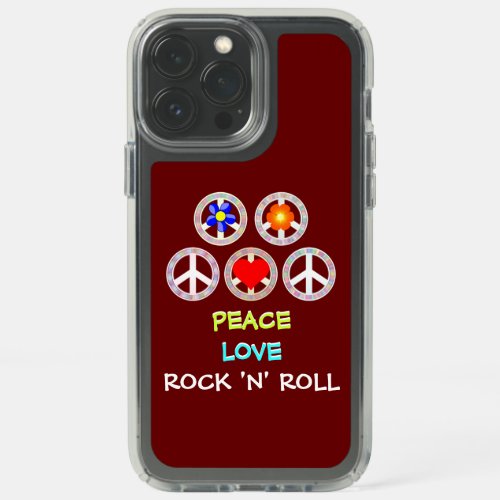 Peace Love and Rock n Roll Speck iPhone 13 Pro Max Case