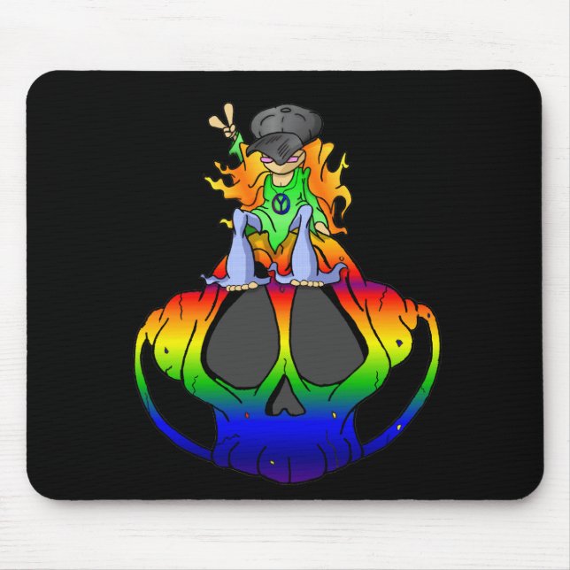 Peace, Love and Rock & Roll Mouse Pad (Front)