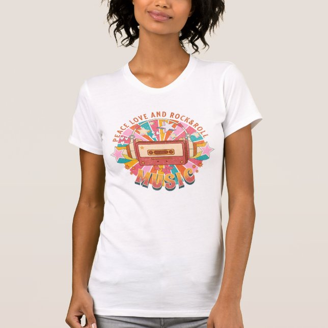 Peace love and rock & roll T-Shirt (Front)
