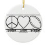 Peace Love and Rugby Ceramic Ornament