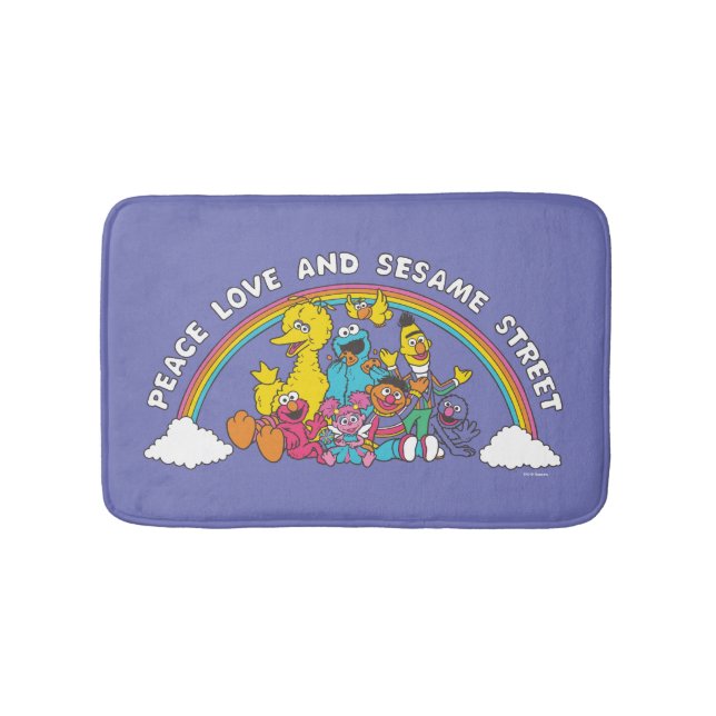 Peace, Love and Sesame Street Bath Mat (Front)