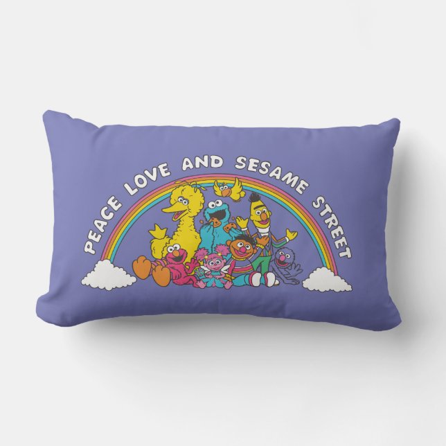 Peace, Love and Sesame Street Lumbar Pillow (Front)