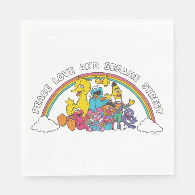 Peace, Love and Sesame Street Napkins (Front)