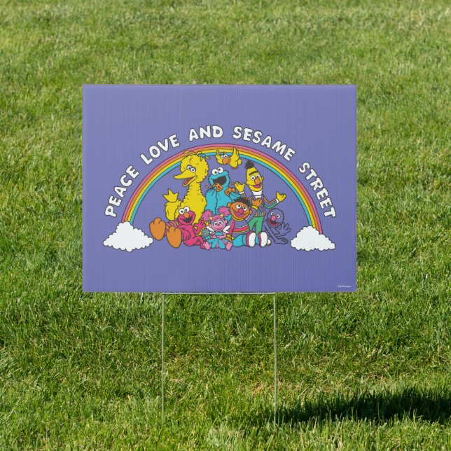 Peace, Love and Sesame Street Sign (Insitu)