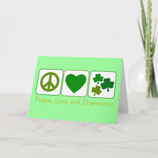 Peace, Love and Shamrocks Card