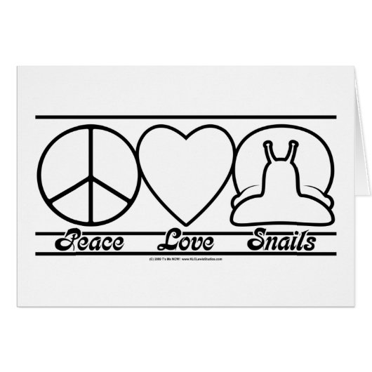 Peace Love and Snails Cards (Front Horizontal)