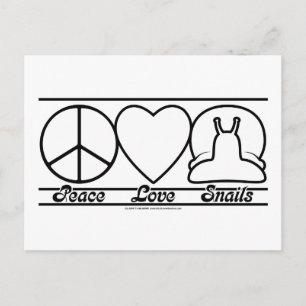 Peace Love and Snails Postcard