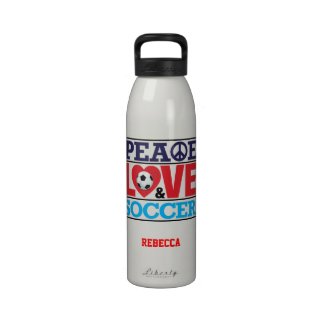 Peace, Love and Soccer Liberty Bottle Reusable Water Bottles