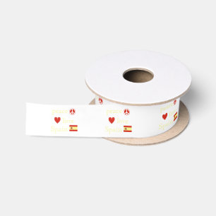 Peace Love and Spain Satin Ribbon
