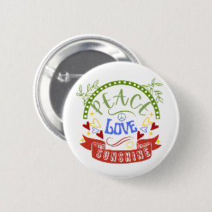 Peace, Love and Sunshine Button