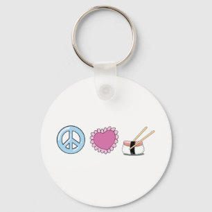 Peace Love and Sushi Keychain
