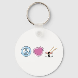 Peace Love and Sushi Keychain