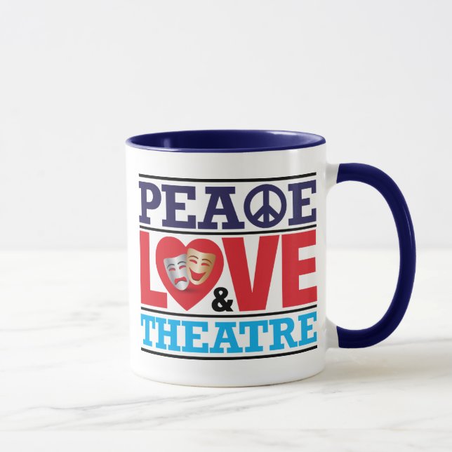 Peace, Love and Theatre Mug (Right)