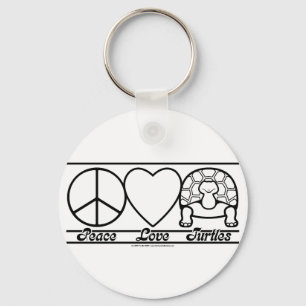 Peace Love and Turtles Keychain