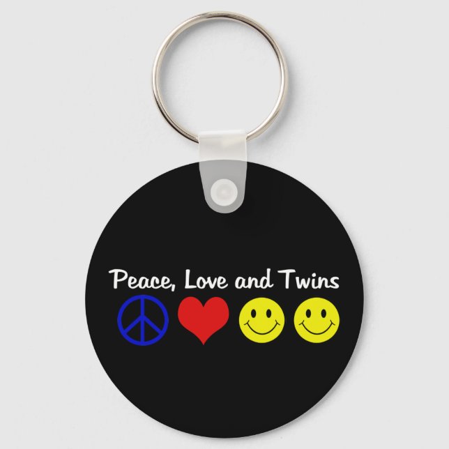 Peace Love and Twins Keychain (Front)
