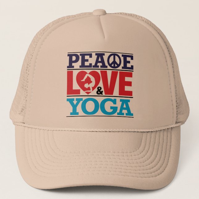 Peace, Love and Yoga Hat (Front)