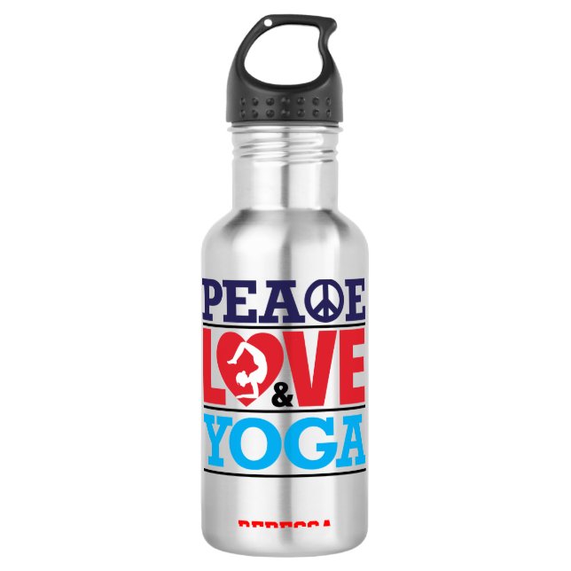Peace, Love and Yoga Liberty Bottle (Front)