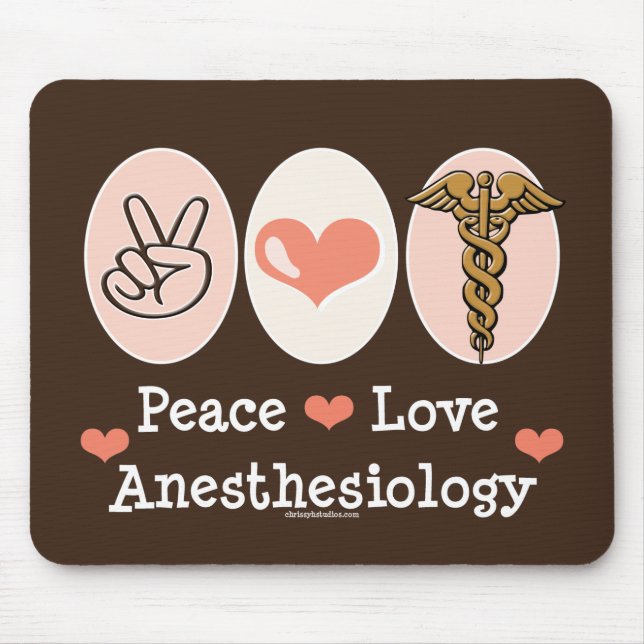 Peace Love Anesthesiology Mousepad (Front)