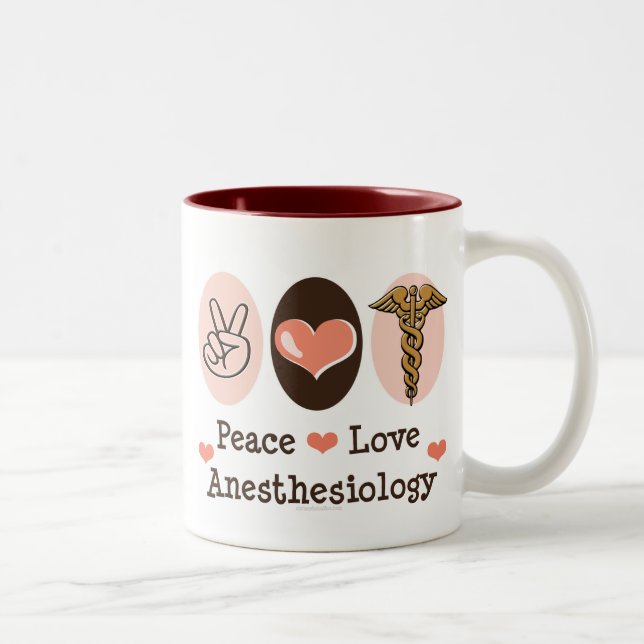 Peace Love Anesthesiology Mug (Right)