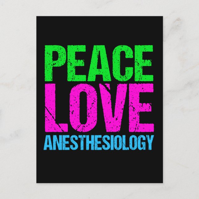 Peace Love Anesthesiology Postcard (Front)