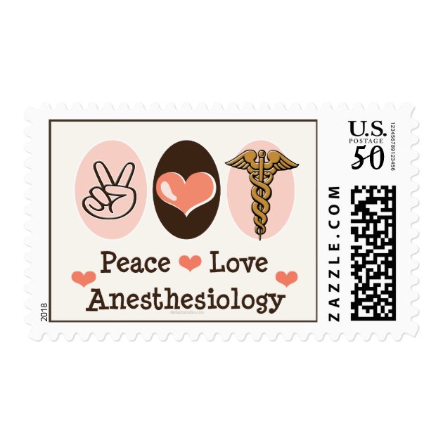 Peace Love Anesthesiology Stamps