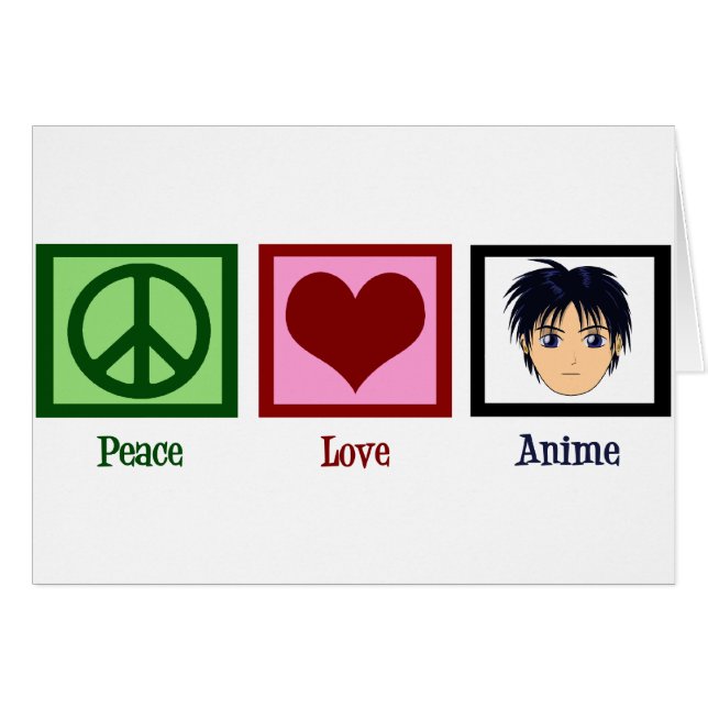 Peace Love Anime Card (Front Horizontal)