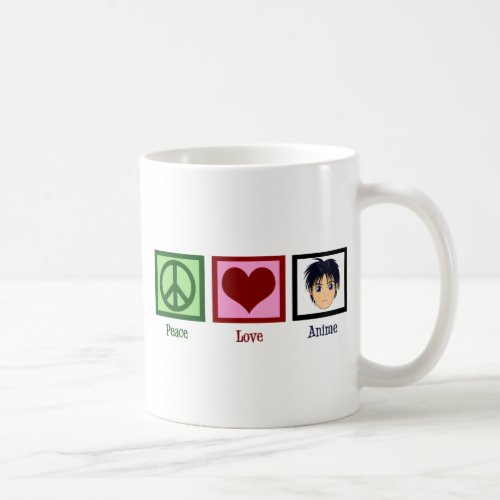 Peace Love Anime Coffee Mug