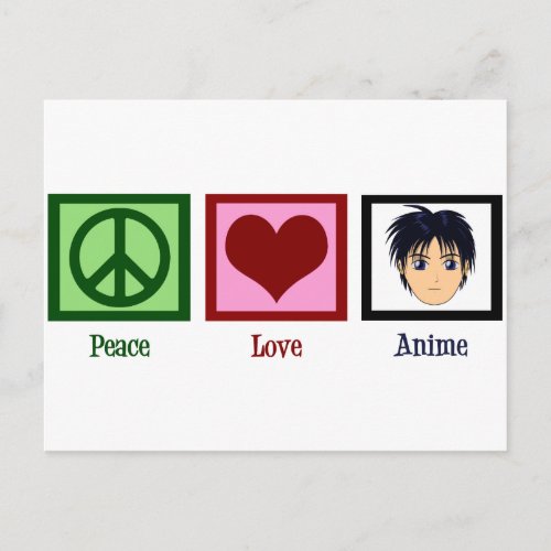 Peace Love Anime Postcard