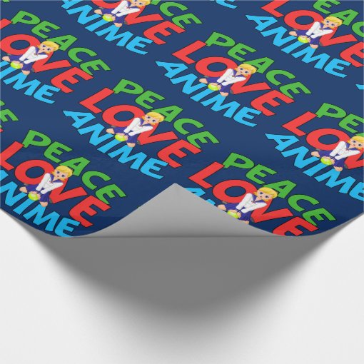 Peace Love Anime Wrapping Paper Zazzle