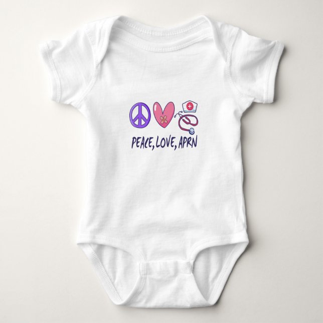 Peace Love APRN Baby Bodysuit (Front)