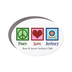 Peace Love Archery Car Magnet
