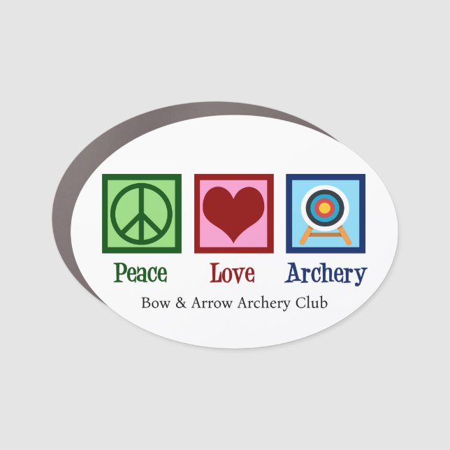 Peace Love Archery Car Magnet (Front)