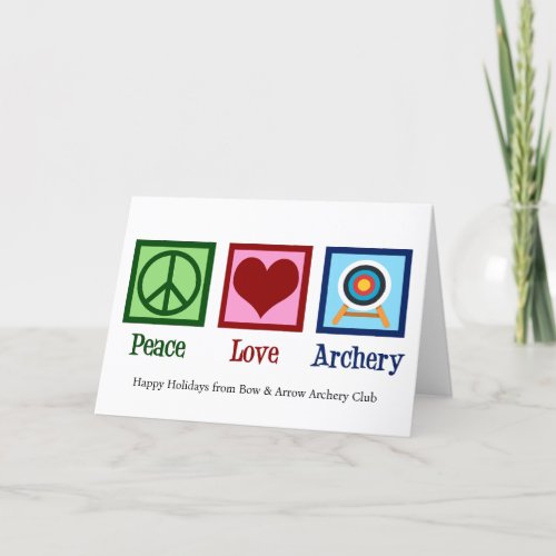 Peace Love Archery Custom Christmas Holiday Card