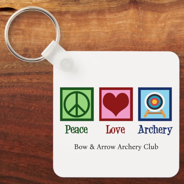 Peace Love Archery Customizable Keychain (Front)