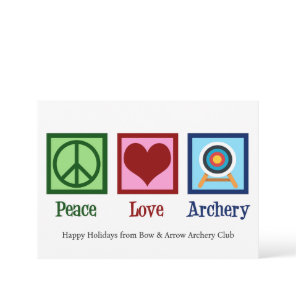 Peace Love Archery Cute Christmas Holiday Card