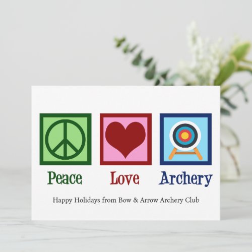Peace Love Archery Cute Christmas Holiday Card