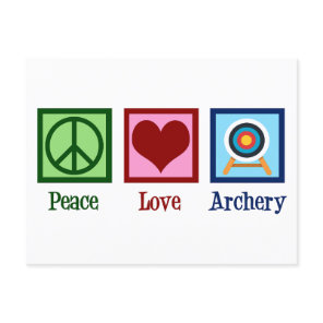 Peace Love Archery Cute Christmas Postcard